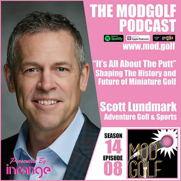 ModGolf podcast promotional graphic of interview with Scott Lundmark of AGS from October 2023